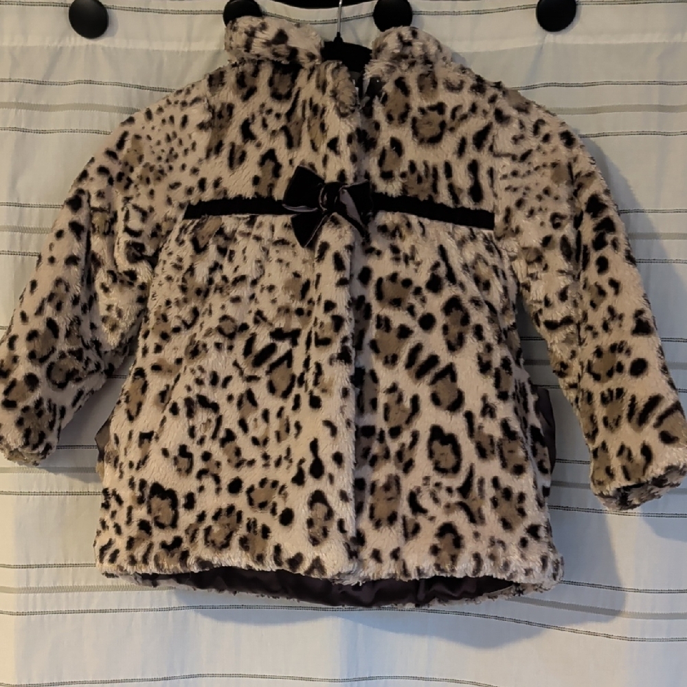 Leopard Print Kids Reversible Coat